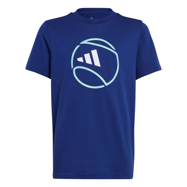 Tennis Polo and Shirts Boy adidas Graphic TShirt Junior  Victory Blue IC4982