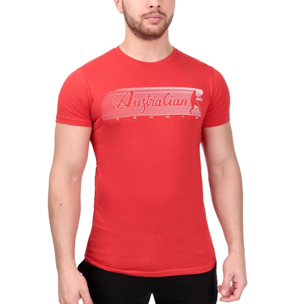 Maglietta Tennis Uomo Australian Australian Gradient TShirt  Rosso Vivo  Rosso Vivo TEUTS0055720