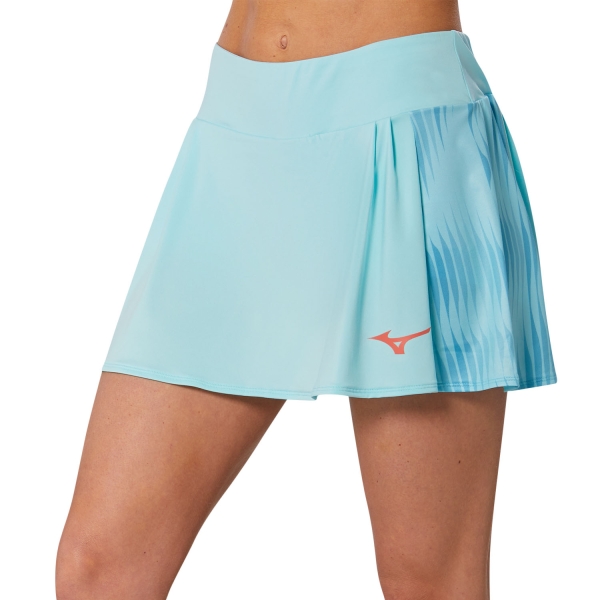 Gonne e Pantaloncini Tennis Mizuno Mizuno Printed Flying Falda  Tanager Turquoise  Tanager Turquoise 62GBA20127