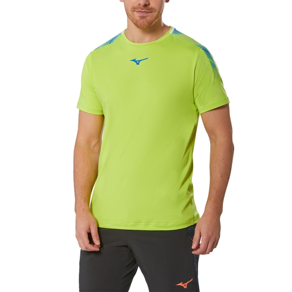 Men's Tennis Shirts Mizuno Shadow TShirt  Acide Lime 62GAA00232