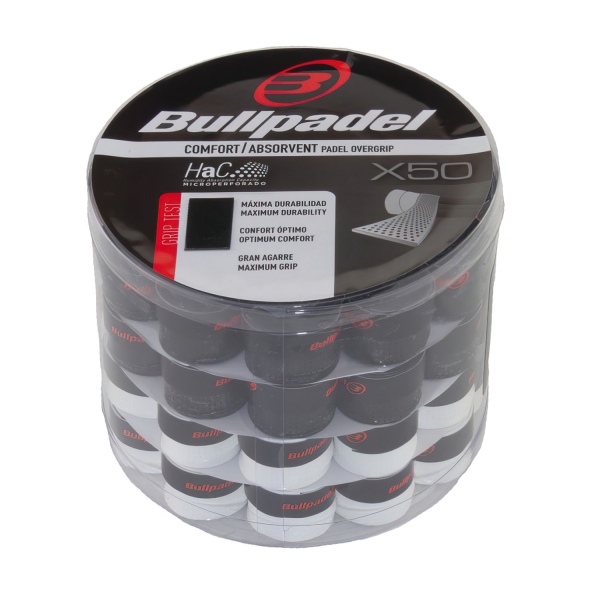 Accessori Padel Bullpadel GB1201 Comfort Absorvent x 50 Overgrip  Black/White 461194