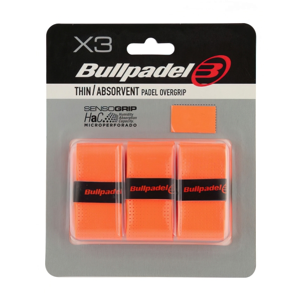 Accessori Padel Bullpadel GB1705 Thin Absorvent Overgrip  Naranja Fluor 453616529