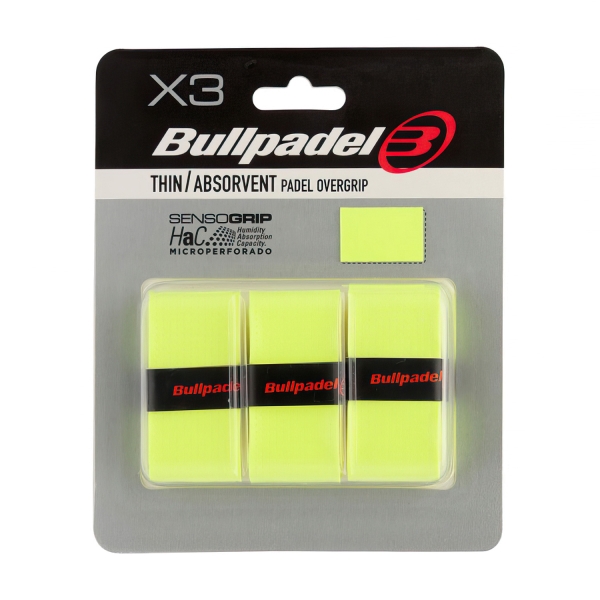 Accessori Padel Bullpadel GB1705 Thin Absorvent Overgrip  Amarillo Azufre Fluor 453615971