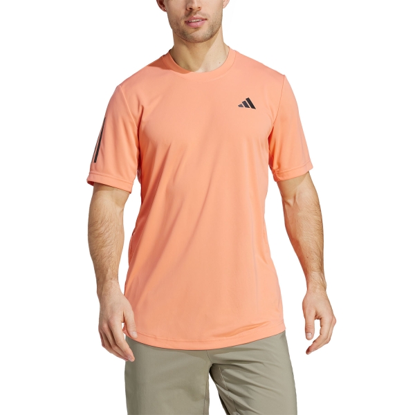 Men's Tennis Shirts adidas Club 3 Stripes TShirt  Semi Coral Fusion HT4431