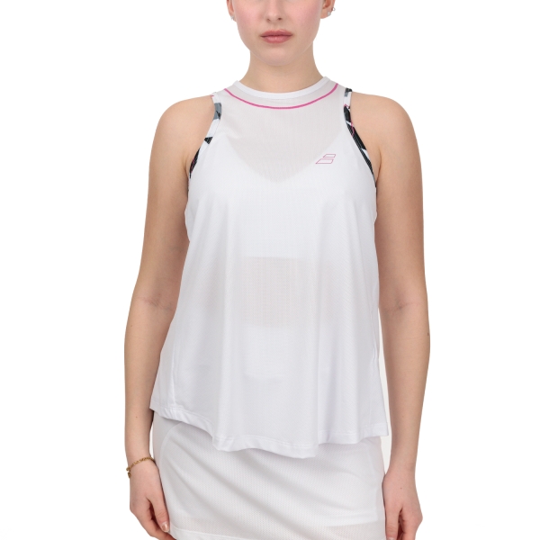 Canotte Tennis Donna Babolat Babolat Aero Canotta  White  White 2WS23072Y1000
