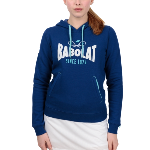 Women's Tennis Shirts and Hoodies Babolat Exercise Logo Hoodie  Estate Blue 4WTE0414000