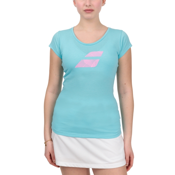 Camisetas y Polos de Tenis Mujer Babolat Exercise Flag Camiseta  Angel Blue Heather 4WS234424096