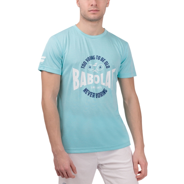 Camisetas de Tenis Hombre Babolat Exercise Graphic Camiseta  Angel Blue Heather 4MTE0174096