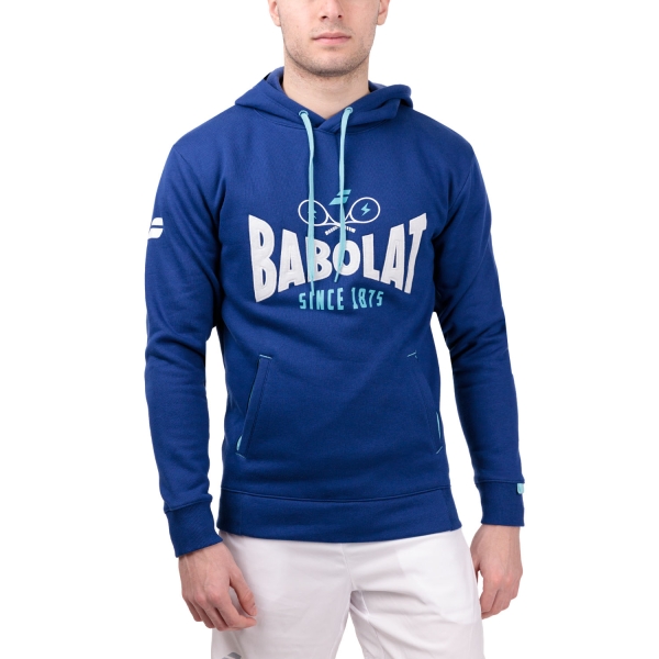 Men's Tennis Shirts and Hoodies Babolat Exercise Print Hoodie  Estate Blue 4MTE0414000