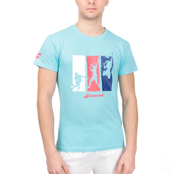 Camisetas de Tenis Hombre Babolat Match Camiseta  Angel Blue Heather 6MS234414096