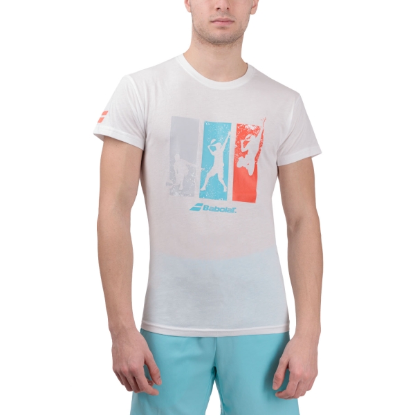Camisetas de Tenis Hombre Babolat Match Camiseta  White 6MS234411000