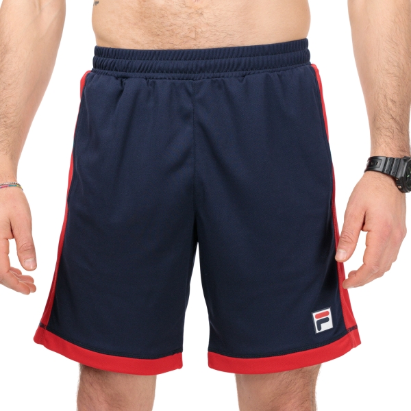 Men's Tennis Shorts Fila Fabio 7in Shorts  Navy/Red FBM231006E1502