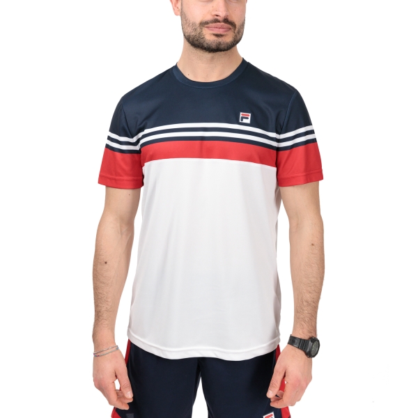 Men's Tennis Shirts Fila Malte TShirt  White/Red FBM231014E0152
