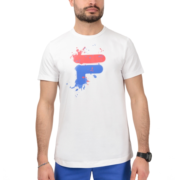 Maglietta Tennis Uomo Fila Fila Nevio Camiseta  White/Red  White/Red FLU2310150152