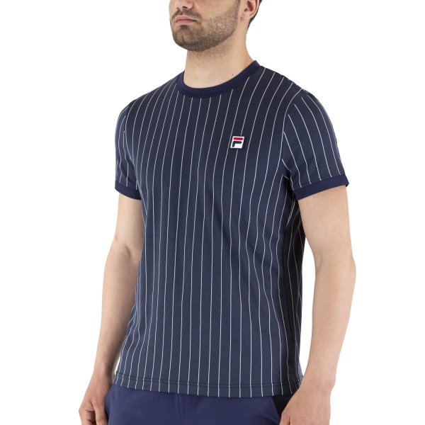 Stripes Tennis T-Shirt - Navy/White