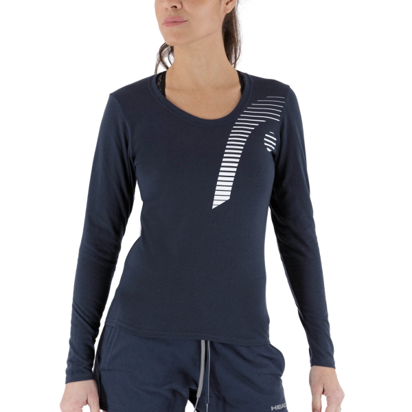 Maglie e Felpe Tennis Donna Head Club 22 Linda Maglia  Navy 814471NV