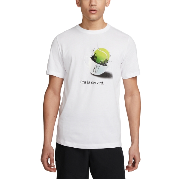 Nike Court Dri-Fit Logo Men'S Tennis T-Shirt - White