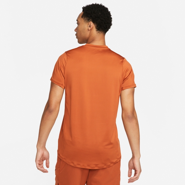 Nike Dri FIT Advantage Men s Tennis T Shirt Dark Russet White