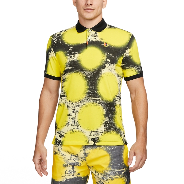 Polo Tennis Uomo Nike DriFIT Printed Slim Polo  Opti Yellow/Black DV9048731