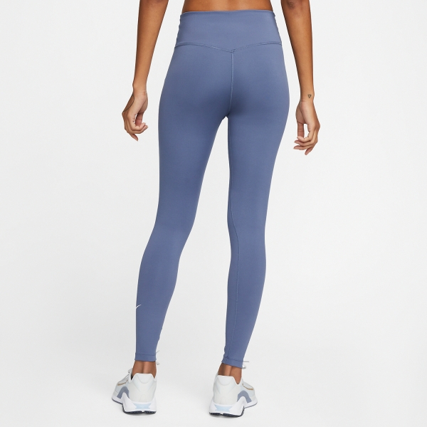 Nike One Womens Dri-FIT Mid-Rise Shiny Camo Legging Blue DD4559