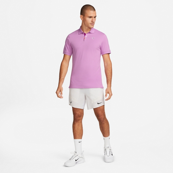Nike Rafa Logo Men's Tennis Polo - Rush Fuchsia/Vivid Purple