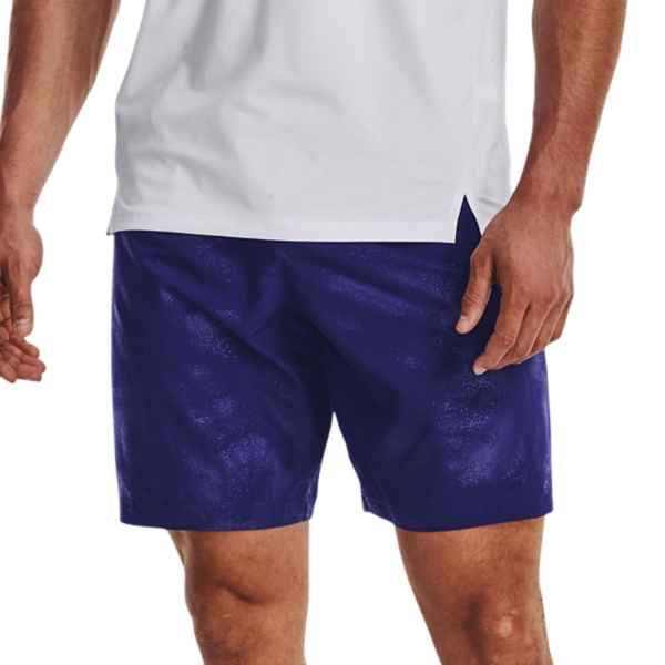 Pantaloncini Tennis Uomo Under Armour Woven Emboss 8in Pantaloncini  Sonar Blue/Black 13771370468