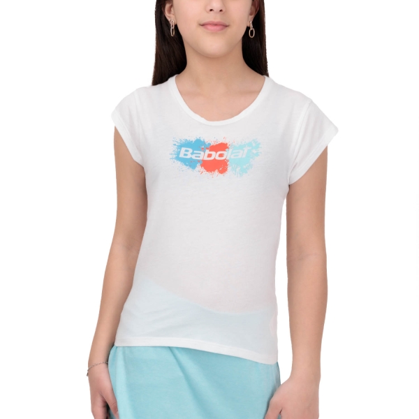 Top e Maglie Girl Babolat Babolat Exercise Camiseta Nina  White  White 4GS234441000