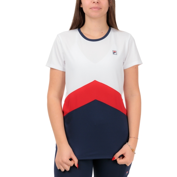 Women`s Tennis T-Shirts and Polos Fila Aurelia TShirt  White/Navy FBL231130E0151
