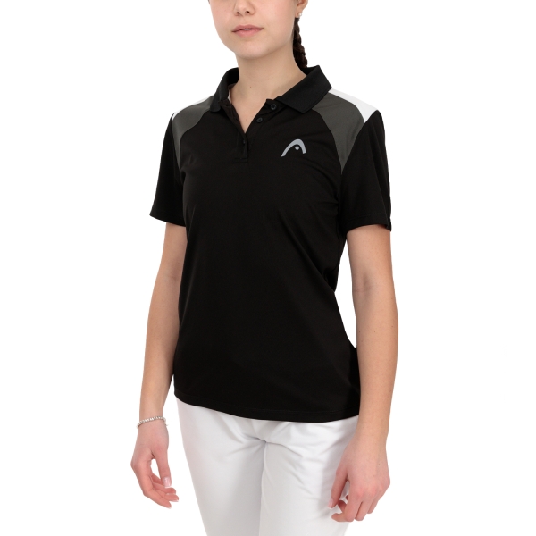 Camisetas y Polos de Tenis Mujer Head Club 22 Tech Polo  Black 814421BK