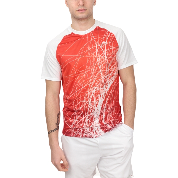 Maglietta Tennis Uomo Head Head Performance MC Paris Camiseta  Print/Tangerine  Print/Tangerine 811893TM