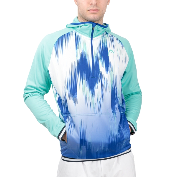 Men's Tennis Shirts and Hoodies Head Topspin Logo Hoodie  Turquoise/Print Vision M 811483TQXV