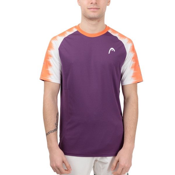 Maglietta Tennis Uomo Head Head Topspin Logo Camiseta  Lilac/Print Vision M  Lilac/Print Vision M 811453LCXV