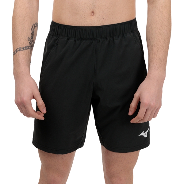 Men's Tennis Shorts Mizuno Flex 8in Shorts  Black 62GB260190