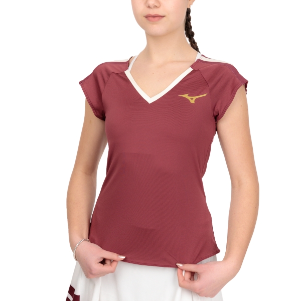 Women`s Tennis T-Shirts and Polos Mizuno Printed TShirt  Cabernet 62GAA20162