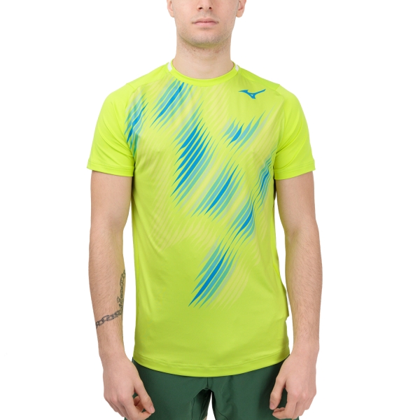 Men's Tennis Shirts Mizuno Shadow Graphic TShirt  Acide Lime 62GAA00332