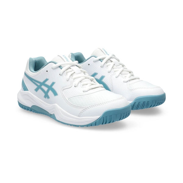 Asics Gel Dedicate 8 GS Junior s Tennis Shoes White Gris Blue