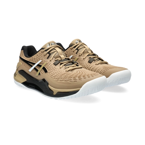 Asics GEL-RESOLUTION 9 CLAY - Chaussures de tennis Homme black/camel -  Private Sport Shop