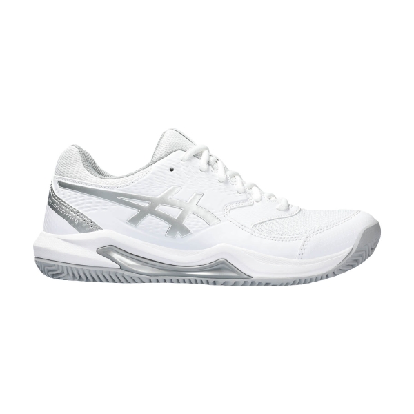 Women`s Tennis Shoes Asics Gel Dedicate 8 Clay  White/Pure Silver 1042A255101