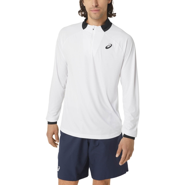 Maglie e Felpe Tennis Uomo Asics Asics Court Shirt  Brilliant White  Brilliant White 2041A274100