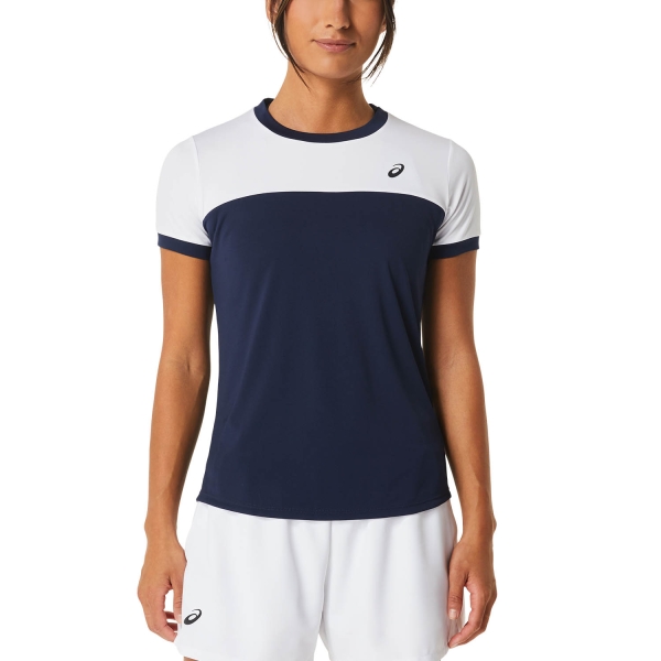 Camisetas y Polos de Tenis Mujer Asics Court Camiseta  Midnight/Brilliant White 2042A262402