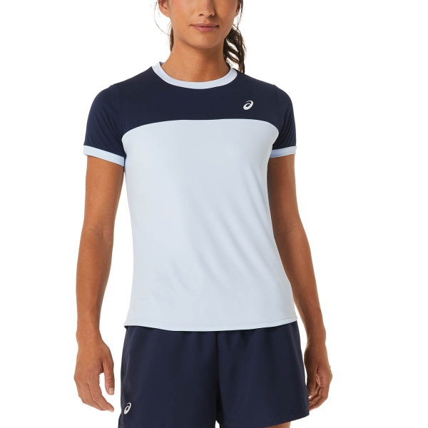 Camisetas y Polos de Tenis Mujer Asics Court Camiseta  Soft Sky/Midnight 2042A262408
