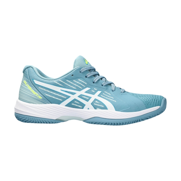 Calzado Tenis Mujer Asics Solution Swift FF Clay  Gris Blue/White 1042A198402