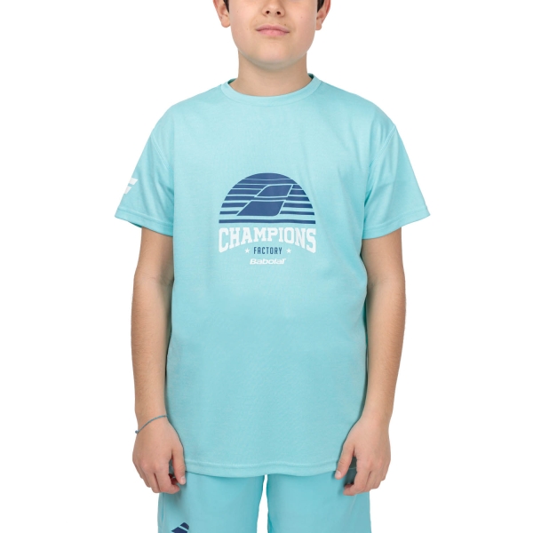 Polo e Maglia Tennis Bambino Babolat Babolat Exercise Graphic TShirt Boy  Angel Blue Heather  Angel Blue Heather 4BTE0174096