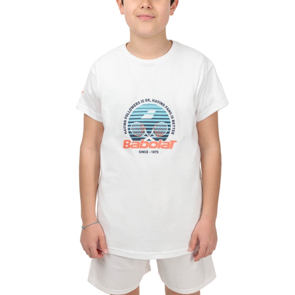 Tennis Polo and Shirts Boy Babolat Exercise TShirt Boy  White 4BS234441000