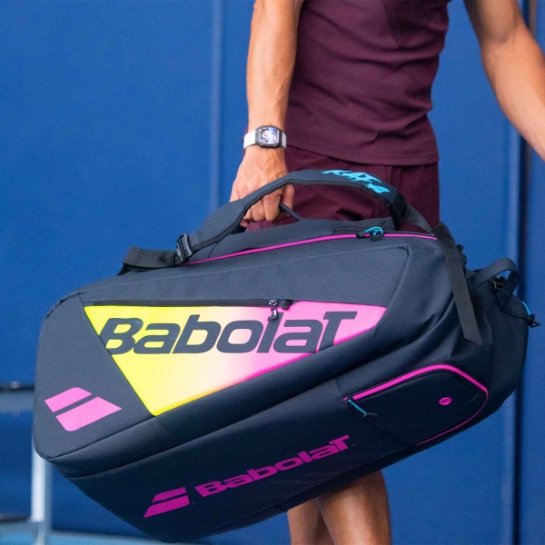 Babolat Pure Aero Rafa x 12 Bag - Yellow/Pink/Blue