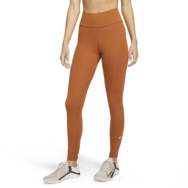 Pantaloni e Tights Tennis Donna Nike One Tights  Dark Russet/White DD0252246