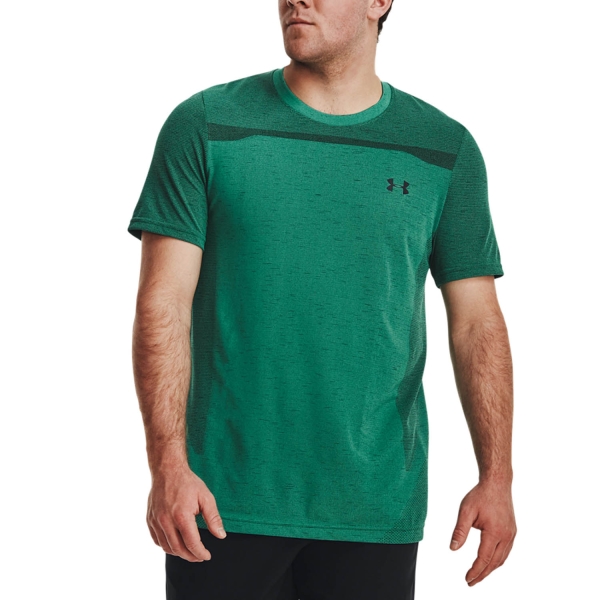 Maglietta Tennis Uomo Under Armour Under Armour Seamless Camiseta  Birdie Green/Black  Birdie Green/Black 13611310508