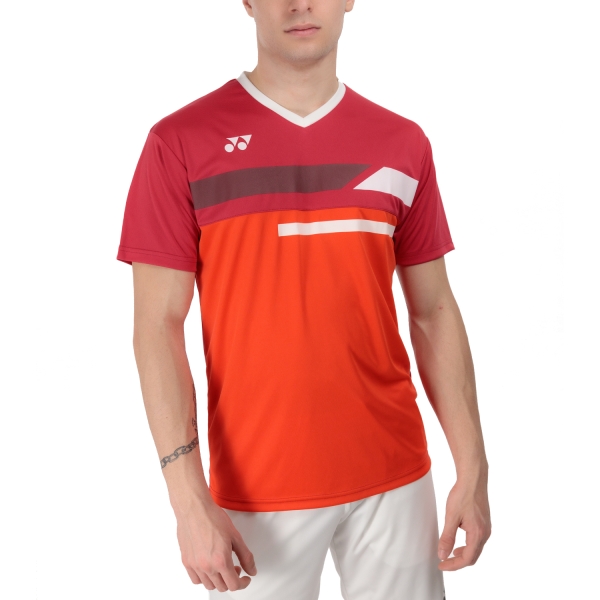 Maglietta Tennis Uomo Yonex Yonex Club Crew TShirt  Reddish Rose  Reddish Rose YM0029RR