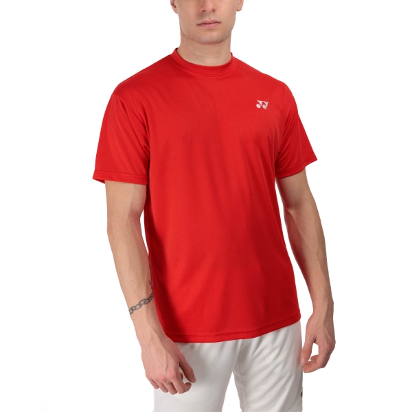 Maglietta Tennis Uomo Yonex Yonex Club Camiseta  Sunset Red  Sunset Red YM0023R