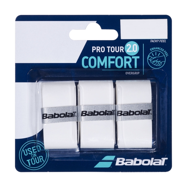 Overgrip Babolat Pro Tour 2.0 Overgrip x 3  White 653053101